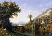 Jacob Philipp Hackert Landscape with Motifs of the English Garden in Caserta oil on canvas